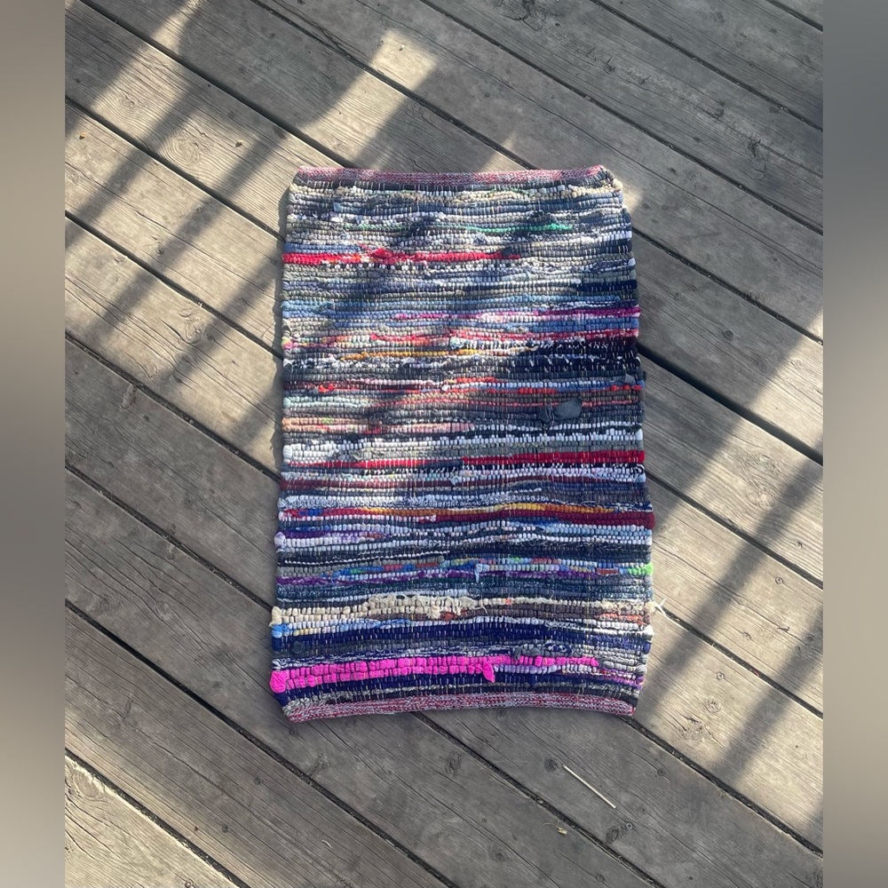 Multicolor Woven Striped Rug
